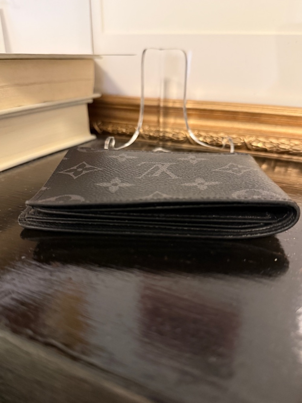 AUTH Louis Vuitton Monogram Eclipse Slim Wallet - Picture 15 of 16